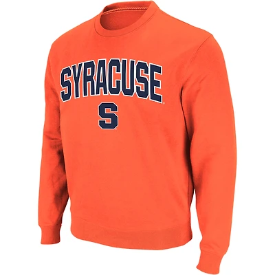 Men's Colosseum Orange Syracuse Arch & Logo Crew Neck Sweatshirt