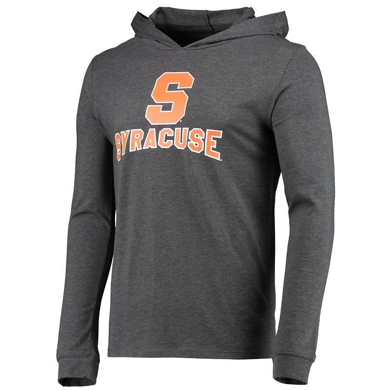 Ensemble pyjama à capuche et jogging manches longues pour homme Concepts Sport Orange/Heather Charcoal Syracuse Orange Meter