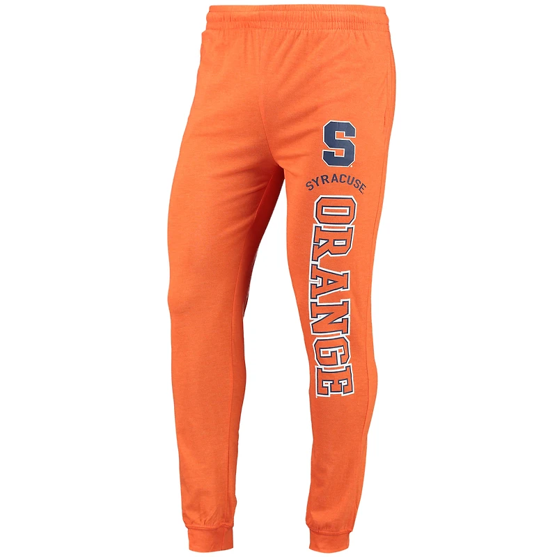 Ensemble pyjama à capuche et jogging manches longues pour homme Concepts Sport Orange/Heather Charcoal Syracuse Orange Meter