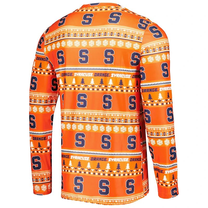 Ensemble de nuit Concepts Sport Orange Syracuse pour homme, haut à manches longues et pantalon pivotants