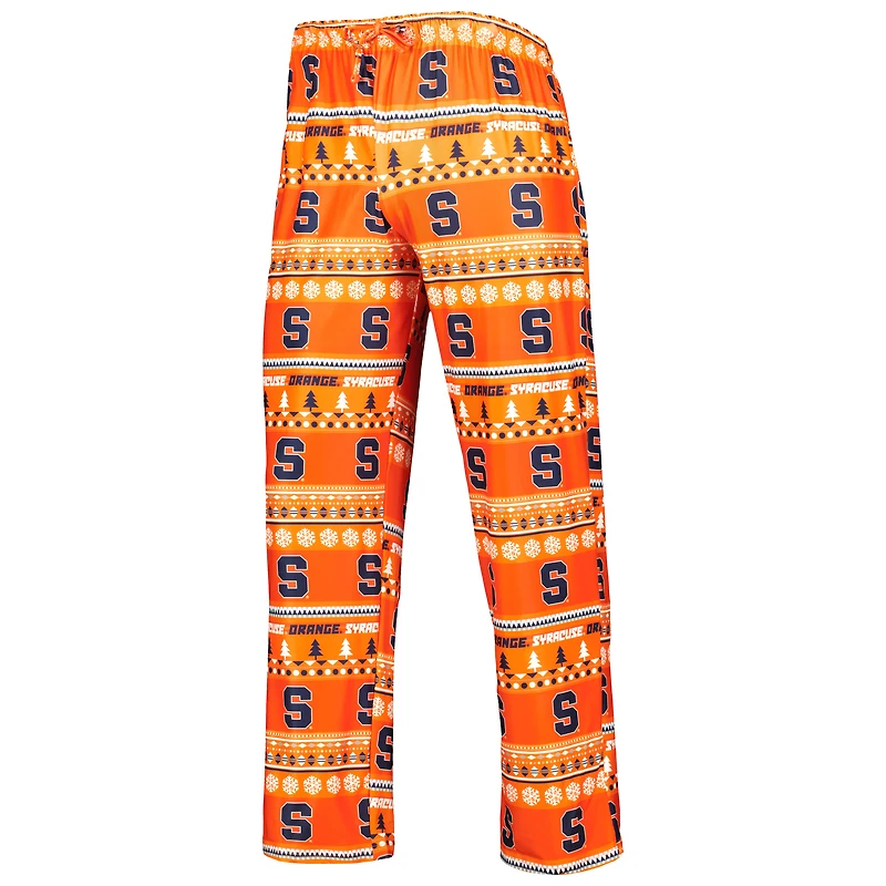 Men's Concepts Sport Orange Syracuse Swivel Long Sleeve Top & Pants Sleep Set
