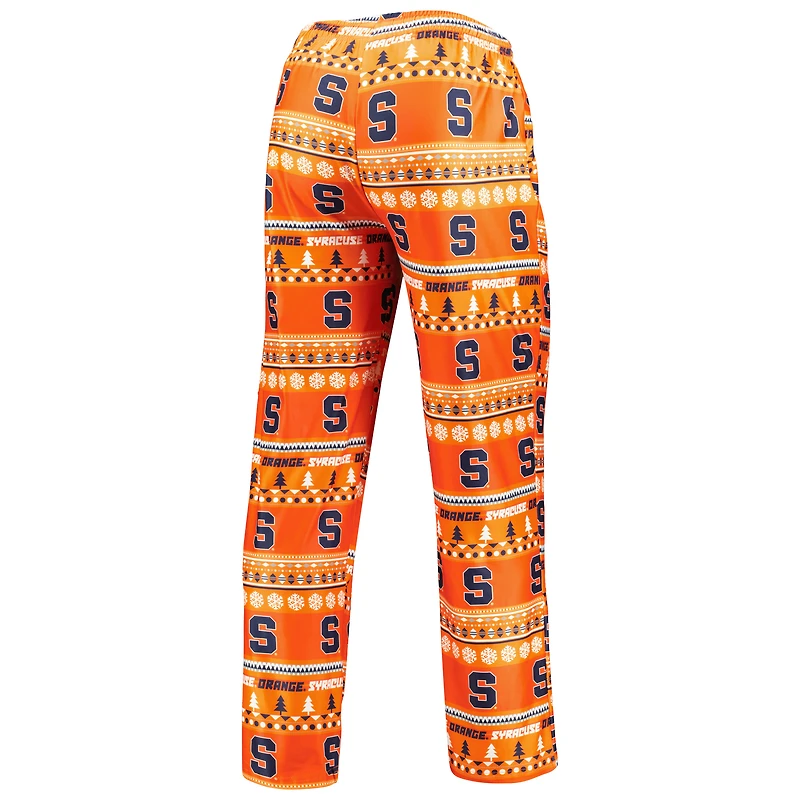 Men's Concepts Sport Orange Syracuse Swivel Long Sleeve Top & Pants Sleep Set