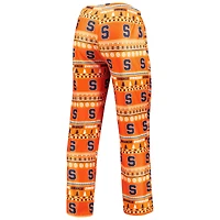 Men's Concepts Sport Orange Syracuse Swivel Long Sleeve Top & Pants Sleep Set