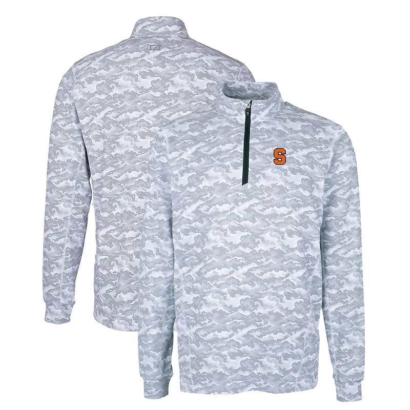 Pull-over extensible à fermeture éclair quart de tour pour homme, couleur anthracite, orange Syracuse, coupe grande et taille, imprimé camouflage Traverse