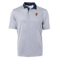 Polo recyclé à micro-rayures en piqué écologique DryTec Virtue pour homme, bleu marine/blanc, orange Syracuse, Cutter & Buck