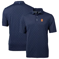 Men's Cutter & Buck Navy Syracuse Orange Big Tall Virtue Eco Pique Tile Print Recycled Polo