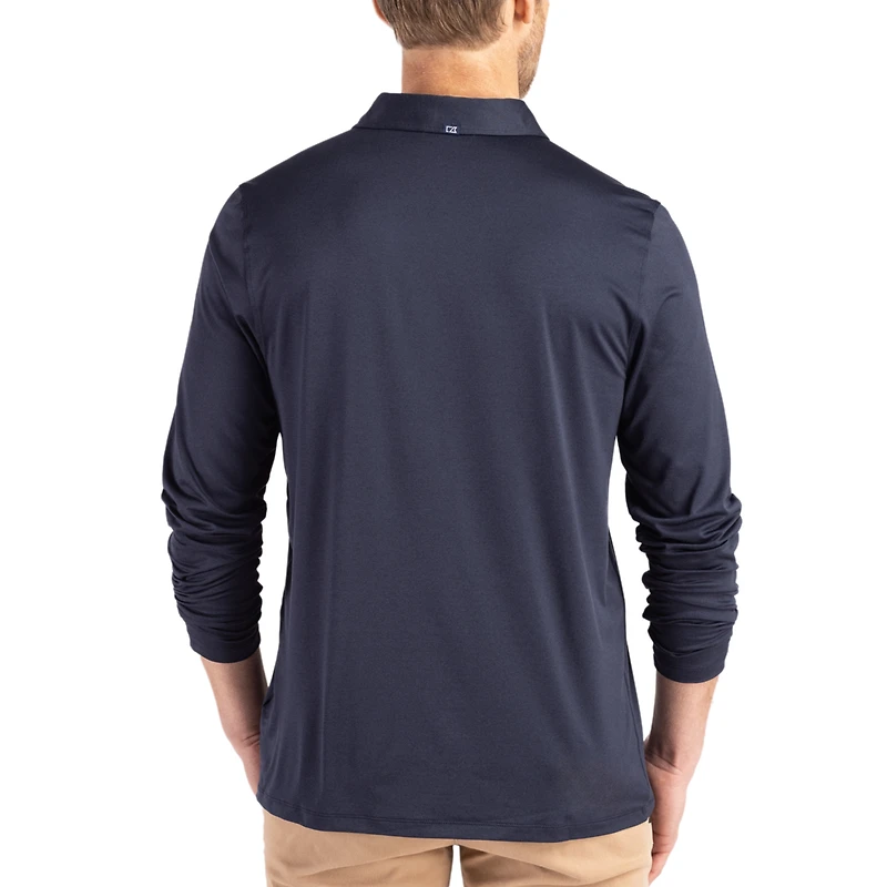 Men's Cutter & Buck  Navy Syracuse Orange Primary Coastline Epic Comfort Long-Sleeve Polo