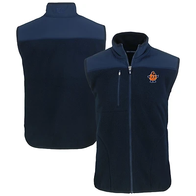 Gilet zippé en polaire Sherpa écologique pour homme, bleu marine, Syracuse Orange Vault Cascade