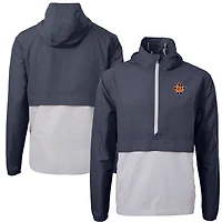 Veste anorak demi-zip Cutter & Buck pour homme, bleu marine, orange Syracuse, Vault Charter Eco Recycled