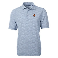 Polo Cutter & Buck pour homme, bleu marine, orange Syracuse, Vault DryTec Virtue Eco Pique à imprimé botanique recyclé