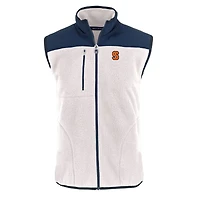 Gilet zippé en polaire Sherpa écologique pour homme Cutter & Buck Oatmeal Syracuse Orange Cascade
