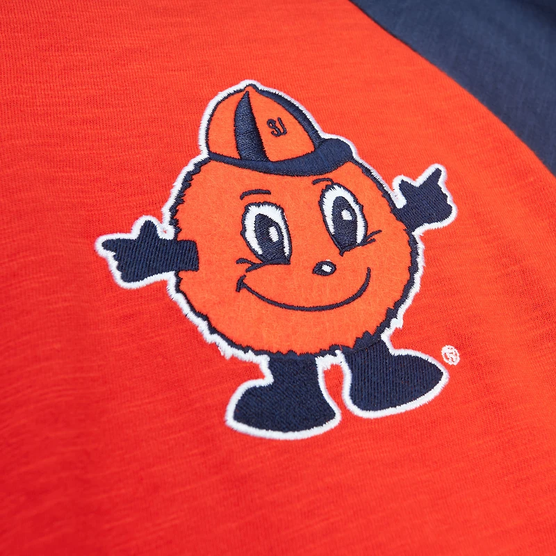Men's Mitchell & Ness Orange Syracuse Legendary Slub Raglan Long Sleeve T-Shirt