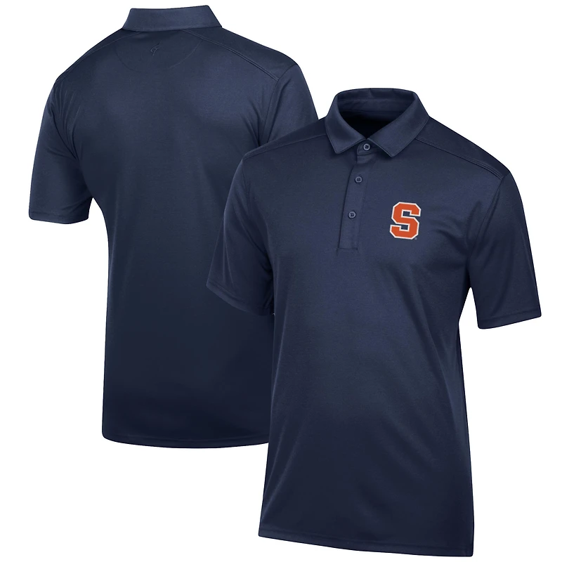 Polo classique jacquard bleu marine et orange Syracuse pour homme