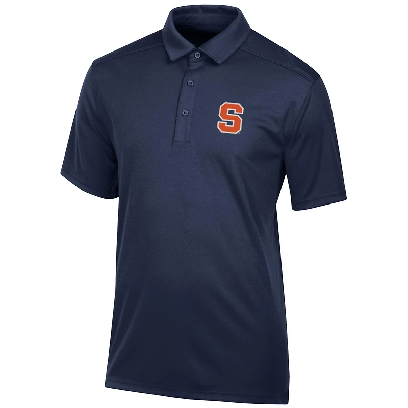 Polo classique jacquard bleu marine et orange Syracuse pour homme