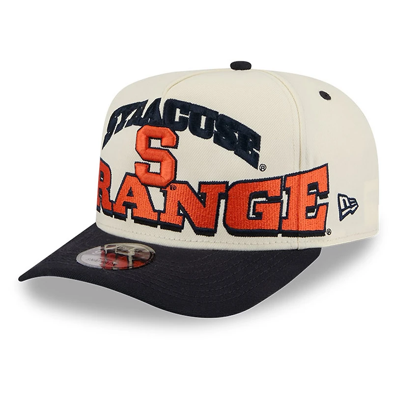Casquette snapback New Era 9FIFTY A-Frame pour homme, crème/marine, Syracuse Orange, collection March Madness Historic.
