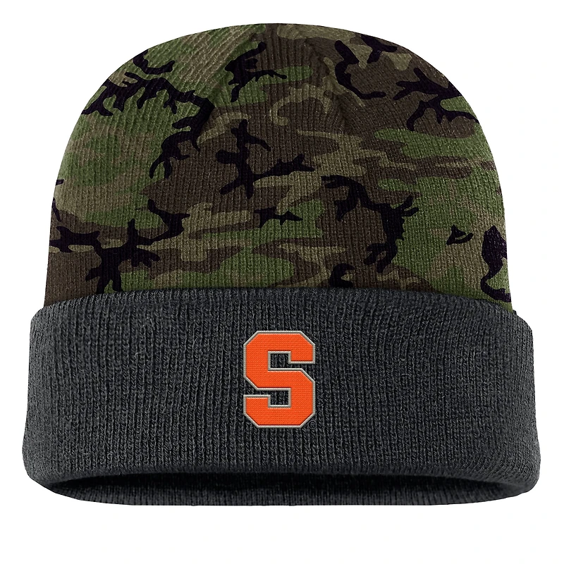 Bonnet en tricot à revers Nike Camo Syracuse Orange Military Appreciation pour homme