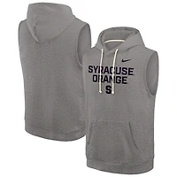 Sweat à capuche sans manches Nike gris chiné orange Syracuse pour homme