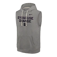 Men's Nike Heather Gray Syracuse Orange Sleeveless Pullover Hoodie