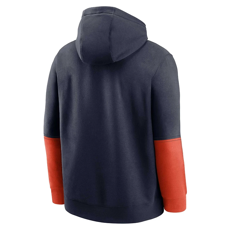 Sweat à capuche en polaire Nike bleu marine Syracuse Orange 2024 Sideline Club pour homme