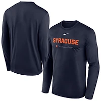 Men's Nike Navy Syracuse Orange 2025 Courtside Basketball Shootaround Dri-FIT Long Sleeve T-Shirt