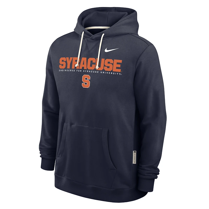 Sweat à capuche Nike Dri-FIT bleu marine Syracuse Orange 2025 Sideline Standard Issue pour homme