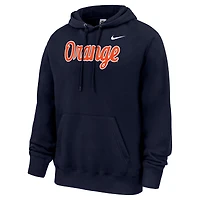 Sweat à capuche Nike Navy Syracuse Orange Script Club Fleece pour homme