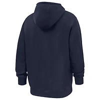 Sweat à capuche en polaire Nike Club Script bleu marine et orange Syracuse pour homme