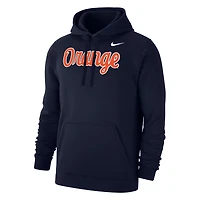 Men's Nike Navy Syracuse Orange Script Club Pullover Hoodie