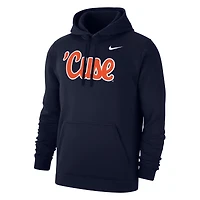 Men's Nike Navy Syracuse Orange Script Club Pullover Hoodie