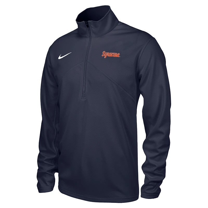 Pull Nike bleu marine Syracuse orange Training Performance à quart de zip pour homme