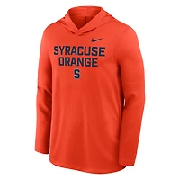 Men's Nike Orange Syracuse 2025 Sideline Lightweight Dri-FIT Long Sleeve Hoodie T-Shirt