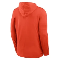 T-shirt à capuche manches longues Nike Orange Syracuse 2025 Sideline pour homme, léger et respirant, en tissu Dri-FIT.