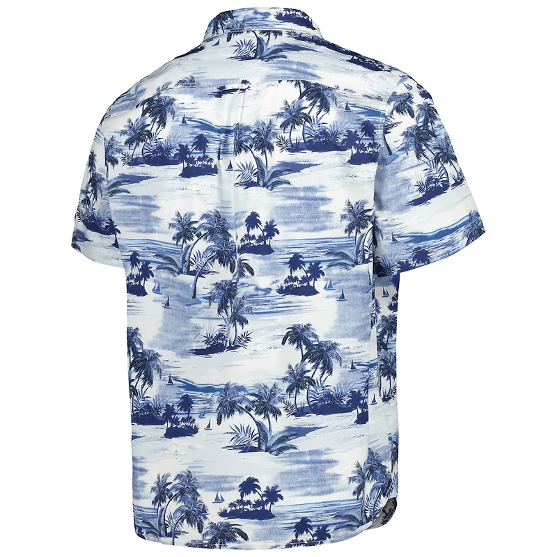 Chemise boutonnée Tommy Bahama Navy Orange Syracuse Tropical Horizons pour homme