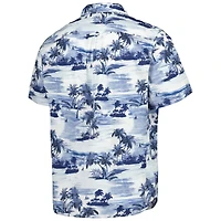 Chemise boutonnée Tommy Bahama Navy Orange Syracuse Tropical Horizons pour homme