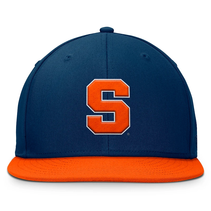Casquette Snapback Orange Syracuse pour homme Top of the World bleu marine