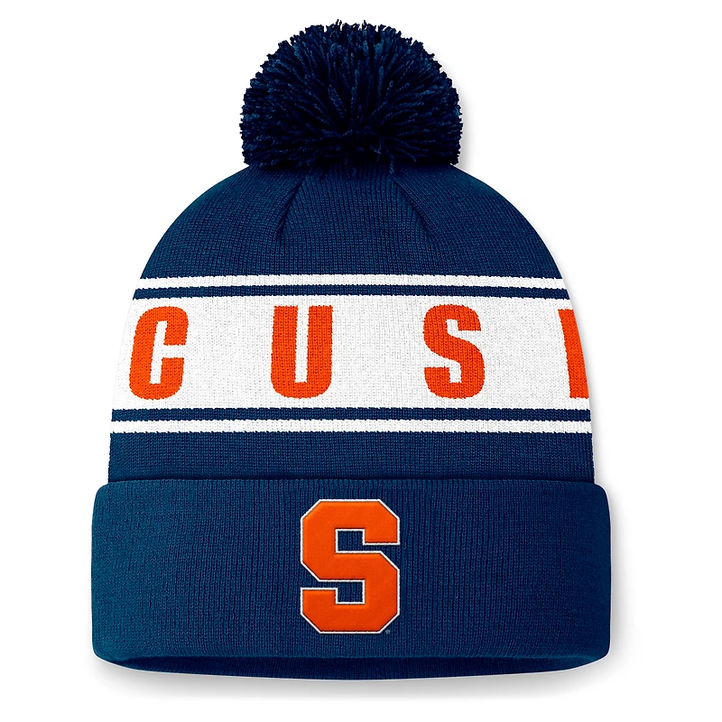 Men's Top of the World Navy Syracuse Orange Slash Cuffed Knit Hat with Pom