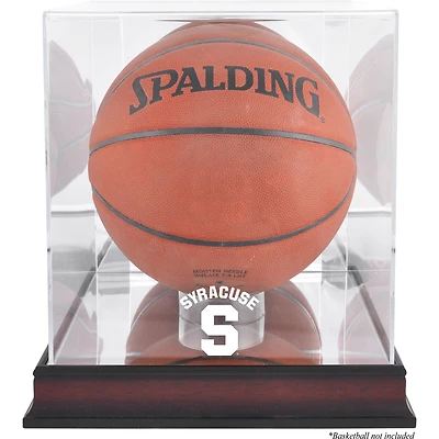 Vitrine de basket-ball avec dos miroir, finition antique en acajou orange de Syracuse (logo 2015 à aujourd'hui)