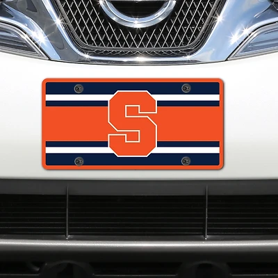 Plaque d'immatriculation découpée au laser en acrylique orange Syracuse Super Stripe