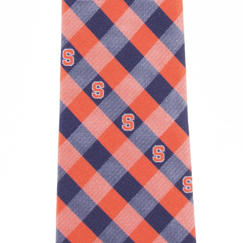 Cravate à carreaux en polyester tissé orange Syracuse