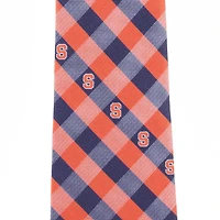 Cravate à carreaux en polyester tissé orange Syracuse