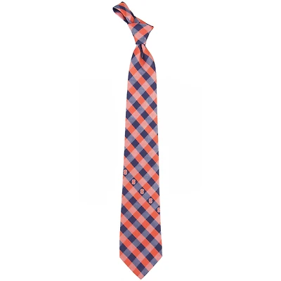 Cravate à carreaux en polyester tissé orange Syracuse