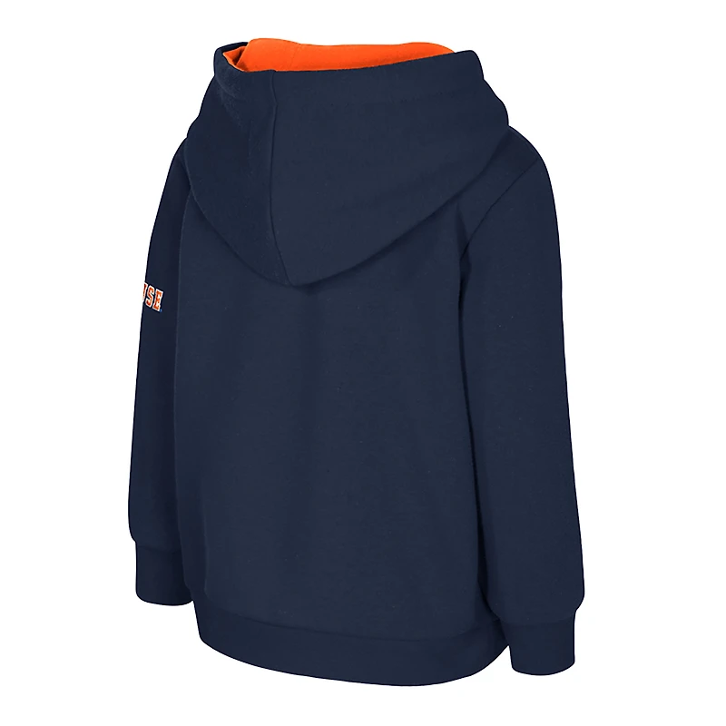 Sweat à capuche en polaire gros logo Colosseum bleu marine et orange Syracuse pour tout-petit
