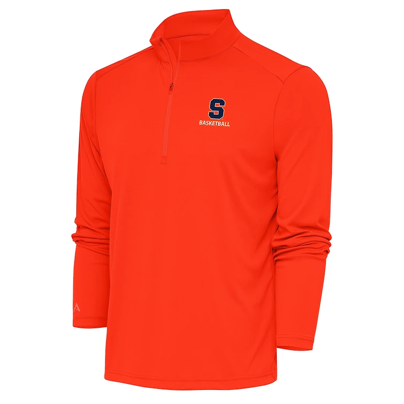 Women's Antigua  Orange Syracuse Basketball Tribute Half-Zip Pullover Top