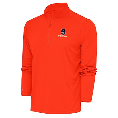 Women's Antigua  Orange Syracuse Basketball Tribute Half-Zip Pullover Top