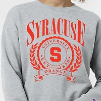 Women's Champion  Heather Gray Syracuse Orange Academic Crest Powerblend Crewneck Sweatshirt