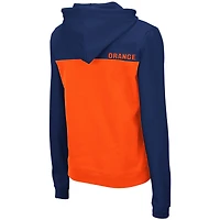 Chandail à capuchon léger demi-glissière Colosseum bleu marine/orange Syracuse orange Aidan pour femmes