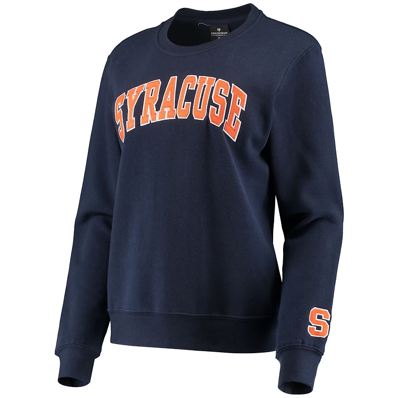 Women's Colosseum Navy Syracuse Orange Campanile Pullover Sweatshirt
