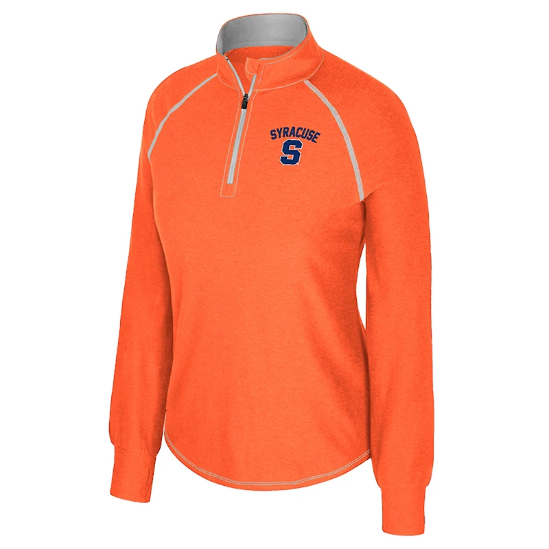 Women's Colosseum Orange Syracuse Bikram Raglan Quarter-Zip Top