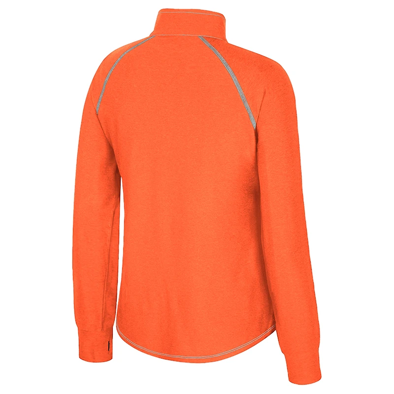 Women's Colosseum Orange Syracuse Bikram Raglan Quarter-Zip Top