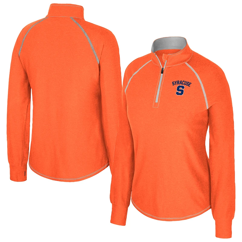 Haut raglan Bikram orange Syracuse Colosseum pour femme, fermeture éclair quart de tour